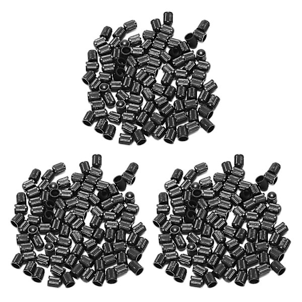 300x - Sorte Plastikdæksel til Ventiler. Biler, Lastbiler, Motorcykler, ATV. Schrader Dækventiler.