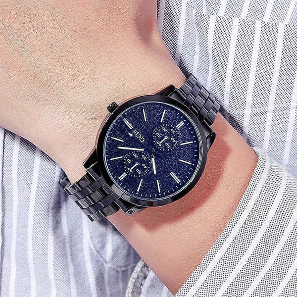 Herr Quartz Klocka Urtavla Analog Display Rostfritt Stål