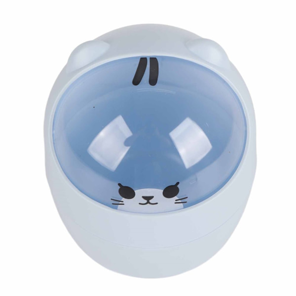Cute Mini Desktop Trash Can with Lid - Blue