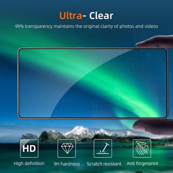 2-Pack Screen Protector compatible with Samsung S25 – Mounting Frame