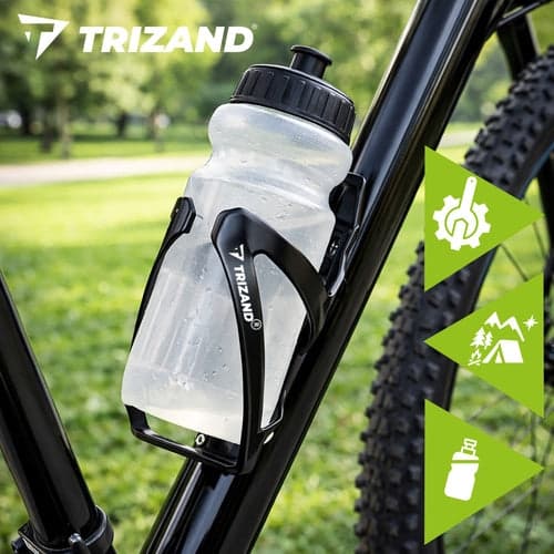 Flaskeholder til cykel/løbehjul sort PP passer til 500-1000 ml