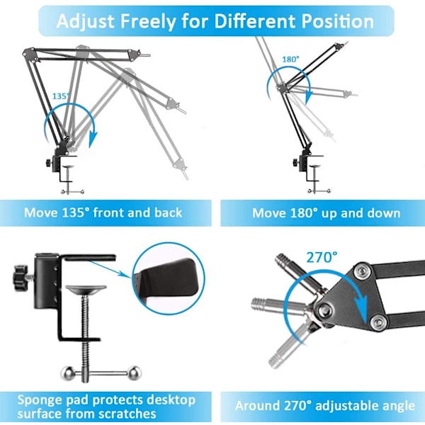 Adjustable Microphone Arm Black
