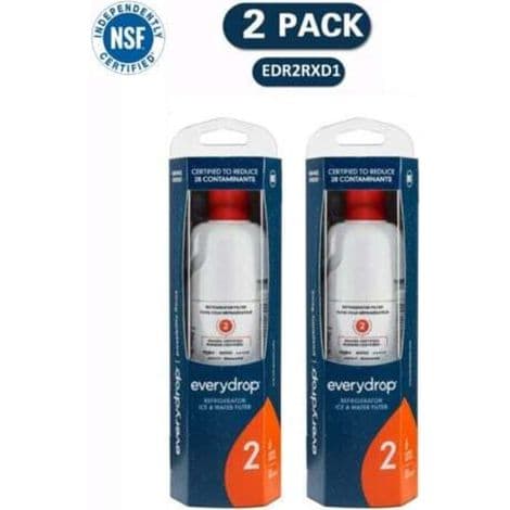 Paket med 2 Everydrop by Whirlpool is- och vattenfilter för kylskåp, EDR2RXD1