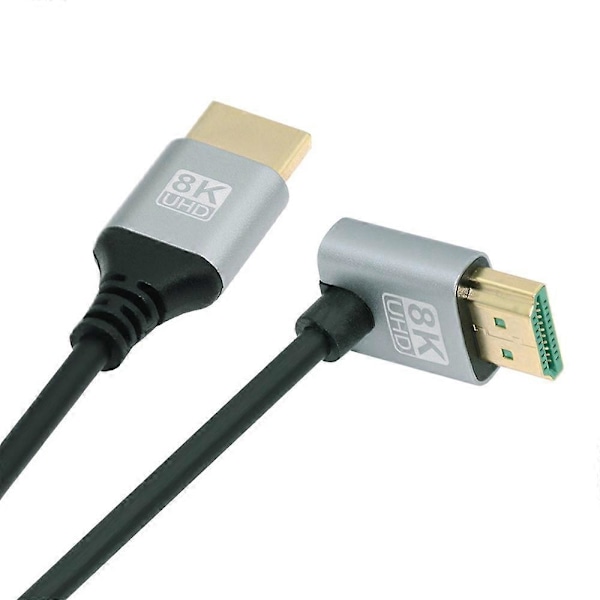 Type A HD-028-DN-0.5M HDMI 2.1 Kabel Vinklet 90-Grader Type-A Han til Han 8K HDTV Ultra Slim Ledning