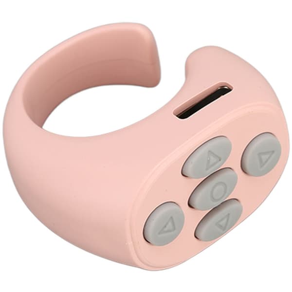 Bluetooth 5.3 Smart Ring Controller, Trådløs Fjernbetjening, TikTok E-bog Sidevender, Pink