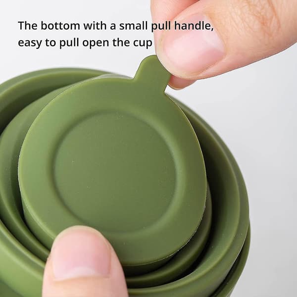 Sammenleggbare Kopper med Lokk. 4-pakning. 150ml/5oz Utvidbart Drikkekoppsett. Reisekopper