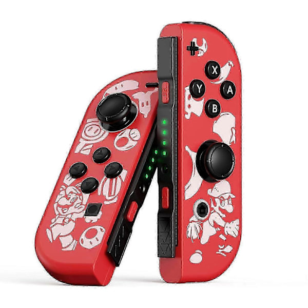 Controller til Nintendo Switch, L/R Controllere med Dobbelt Vibration/Vækning/Bevægelseskontrol Cool Controller - Mario