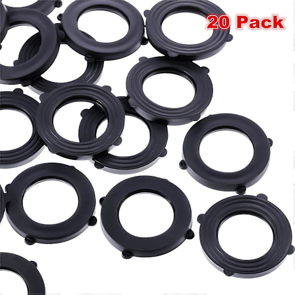 20x Hageslange Pakninger Gummi Pakninger Tetninger, Selvlåsende Fliker Holder Pakning & 13 stk Plast Hage H