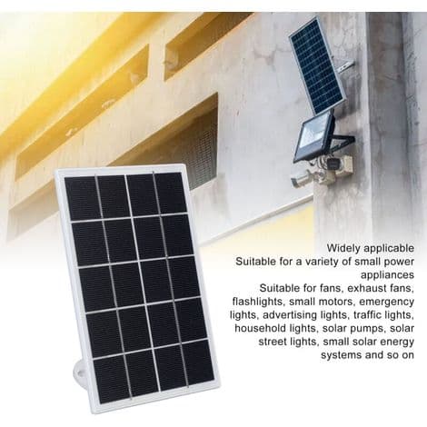 3W 5V solcellepanel, profesjonelt effektivt monokrystallinsk silisium solcellepanel lader for utendørs sikkerhetskamera, hvit