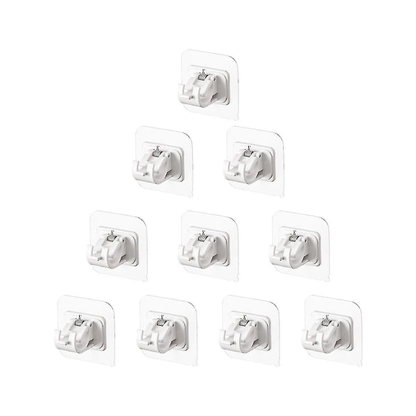 10pcs Hooks For Curtain Rod Without Nails Curtain Rod Brackets No Drilling Self Adhesive Fixed Clip