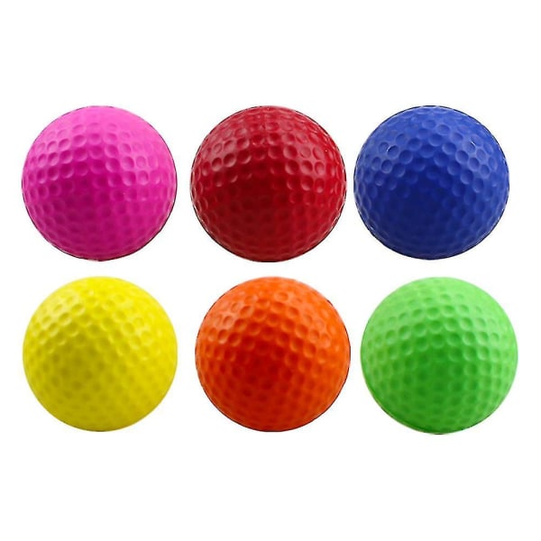 6 st Golfbollar Svamp Träningsgolfbollar Golfträningsbollar Regnbåge Mjukt skum Trädgårdsgolfbollar, slumpmässig färg