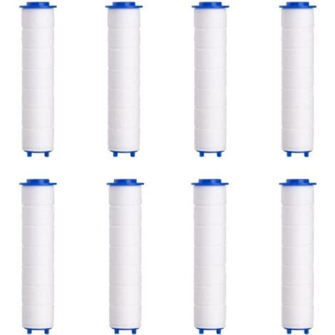 Brusehovedfilter, 8 stk. PP-bomuldsbruserfilter til aftageligt brusehoved mod kalk (80 mm)