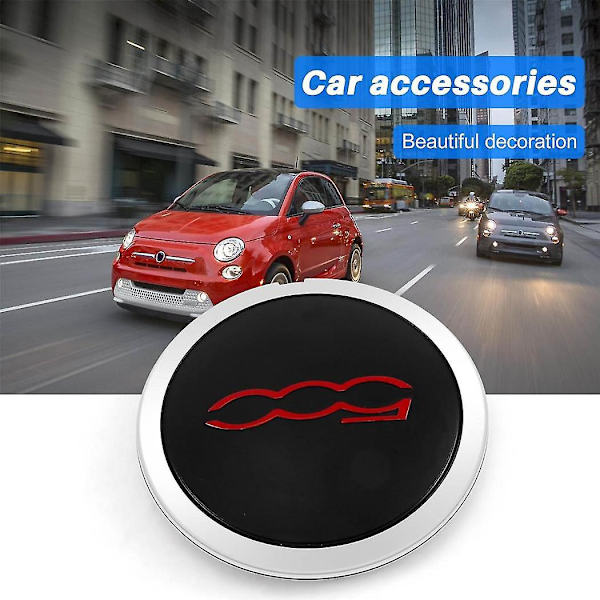 133 mm Keskiöhattu Fiat 500 -vanteille Keskiöhatut 68078419AC 68078421AC Pölysuoja 51884863 Punainen