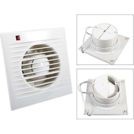 100 mm fläkt, luftutsug, mekanisk ventilation med backspjäll, 7 W, 26 dB(A), mekanisk ventilation