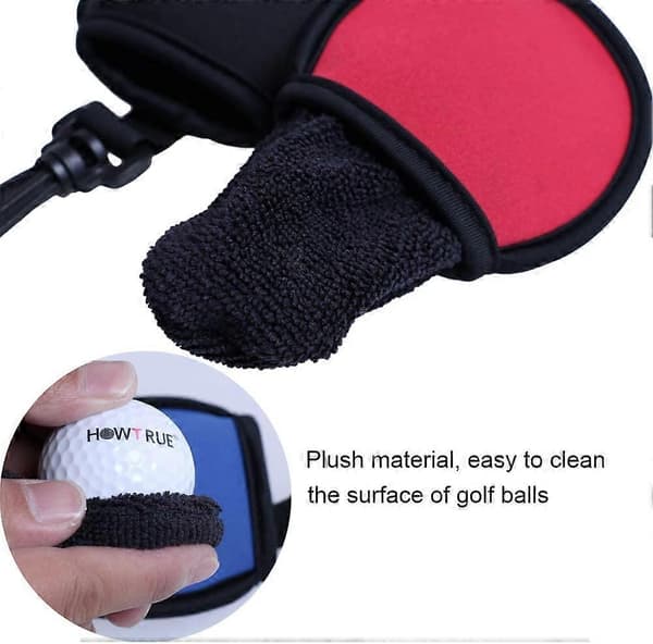 3-pak Golf Rensepose med Klips Bærbar Golfpose Vaskepose Combo