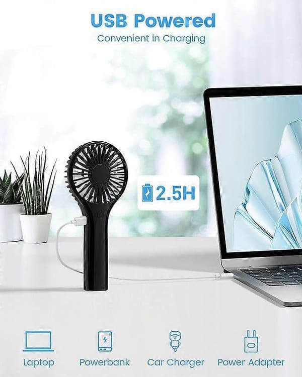Håndholdt Ventilator Bærbar Mini Ventilator Kraftig Håndventilator med 3 Hastigheder - FARVE: farve 2