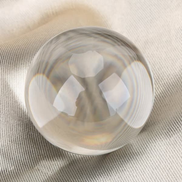50MM Clear Quartz Crystal Ball with Wooden Stand - Home Decor