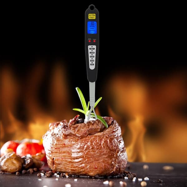 Instant Read Dual Probe LED Display Digital Meat BBQ Thermometer Cooking Fork
