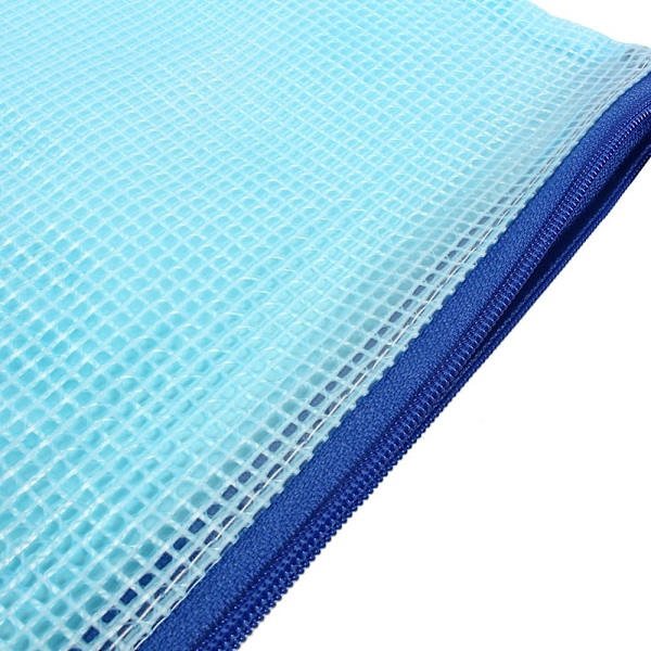 Blue A5 Zipper Plastic Pockets - Protective Pockets for File, Paper, Document Folder
