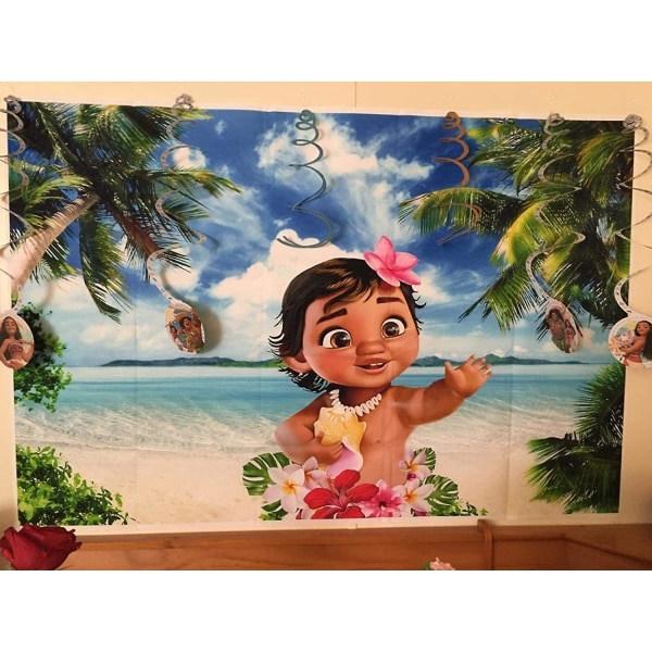 7x5ft Sommar Baby Moana Bakgrund Strand Hav Födelsedag Foto Tropisk Strand Havsö Palmträd Fotografi Bakgrund Bröllopsfest Dekor Foto