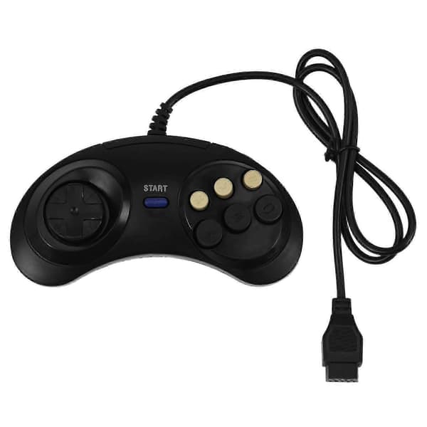 Klassisk Retro 6 Knapper Kablet Håndtag Spilcontroller GamePad JoyStick Joypad til SEGA MD2 PC MAC Mega Drive Spiltilbehør