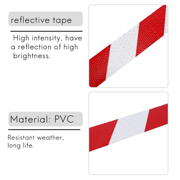 10m x 5cm Varningstape Reflextejp Självhäftande Tejp Reflexremsa Trafik Reflectiv