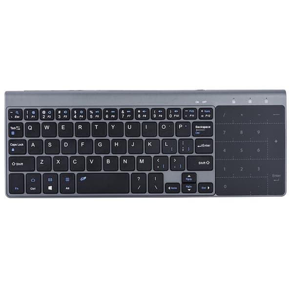 Slim Wireless Keyboard with Touchpad - Portable and Compatible with PC, Notebook, and TV Box