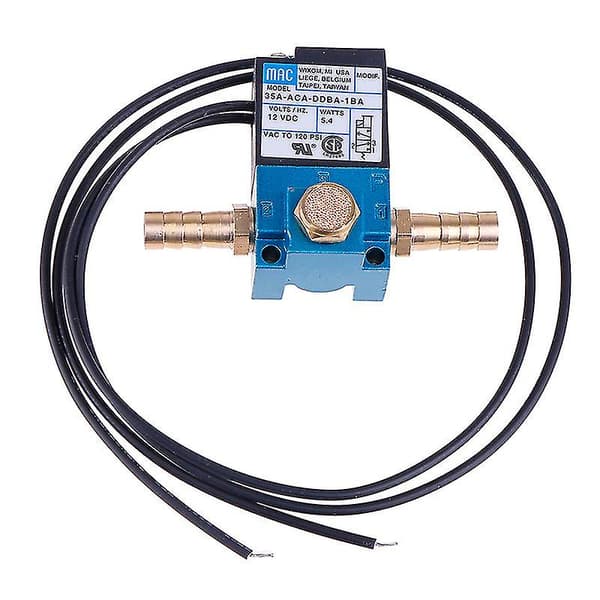 1 sett Mac Solenoidventil 1/8'' 35a-aca-ddba-1ba med messingdemper Dc12v