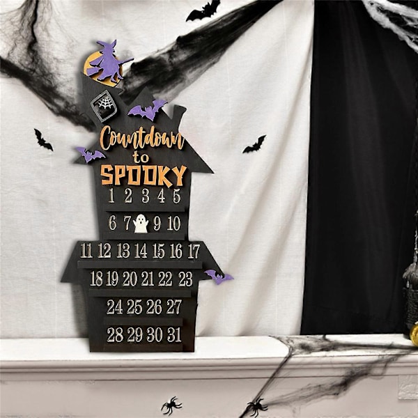 Halloween Joulukalenteri 2023 Noitalinnan Muotoiset Koristeet DIY Liikkuvalla Aaveella 31 Päivän Koristeet Kotiin Toimistoon Pöydälle Sisätiloihin