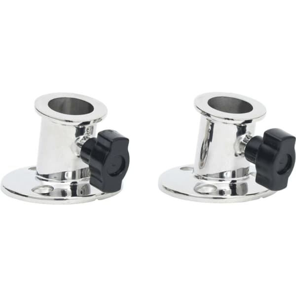 Rund bimini-base til 26 mm rør, 2 stk., rustfrit stål