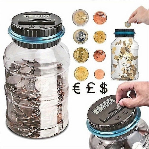 Opgrader Din Pengebesparelse Med Denne Store Digitale Mønttællende LCD Møntboks!