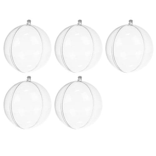 Transparent divisible Christmas baubles DIY 10 cm PS, 5-pack