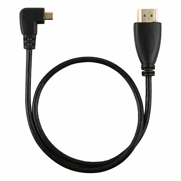Micro HDMI-kompatibel Typ D Han 90 Grader Vänster Vinklad till HDMI-kompatibel 1.4 Han 1080p HDTV Kabel