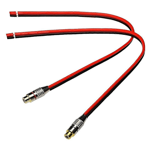 Højttalerkabel 14 AWG med Phono RCA Hun-stik, 2 Kanaler