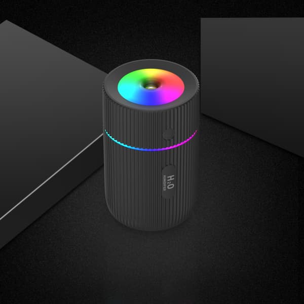Ilmankostutin värikkäällä LED-valolla, musta