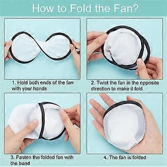 5 stk. Foldbare Flyvende Frisbee Vifter 25 cm Sublimationsvifter Polyester Sort Kant Foldbart Viftesæt med Taske til Sort
