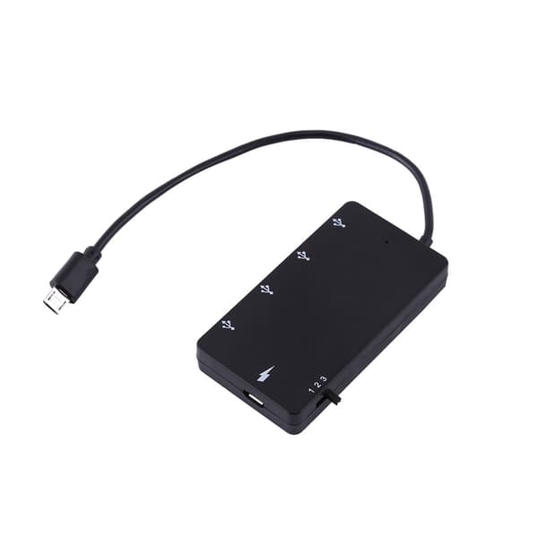 Micro USB-hub - 4-ports OTG-forlængeradapter til smartphone og tablet