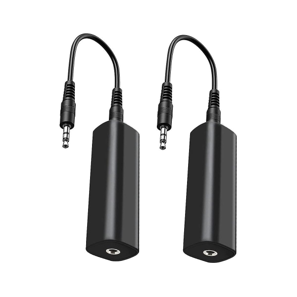 Jordloopsisolator Støjfilter til Bilaudio/Hjemmstereo, 2 stk. Jordloopsisolator med 3,5 mm