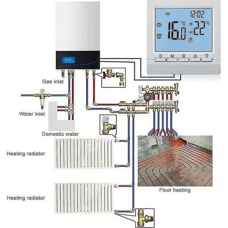 Digital gasskjeletermostat 3a ukentlig programmerbar romtemperaturregulator