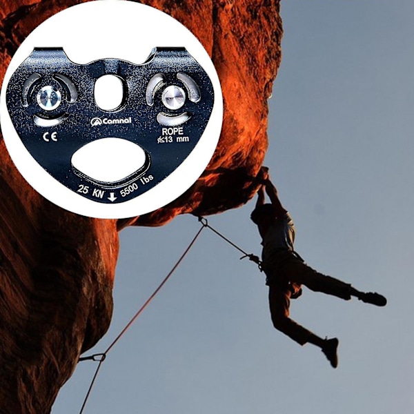 Svart zipline-kabelvagn - 25KN för bergsklättring och klippklättring