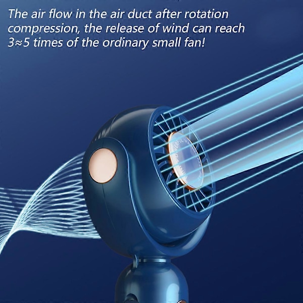 Bærbar Håndholdt Ventilator, Halsventilator, Mini Bordventilator, Multifunktionsventilator - FARVE: blå