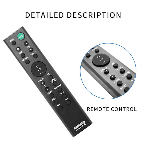 -AH103U Fjärrkontroll för Sound Bar HT-CT80 SA-CT80 HTCT80 SACT80 -WCT80 RMTAH103U