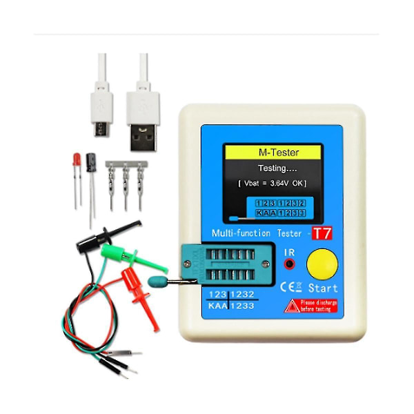 Lcr-t7 Ny Transistortestare Tft Diod Triod Kapacitansmätare För Lcr Esr-mätare Npn Mosfet Ir Mul