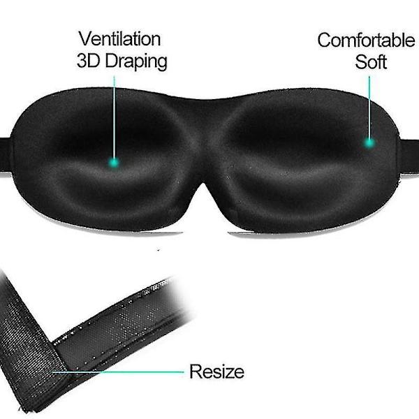 3D Øjensovemaske Rejse Fly Svampe Blindfold Blinder Natdækning