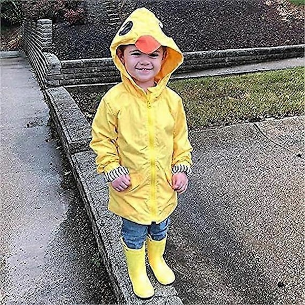 Toddler Baby Pojke Flicka Anka Regnrock Söt Tecknad Gul Regnrock (100cm)
