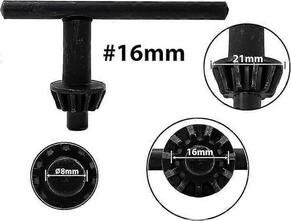 16 mm:n poraistukan avain (musta)