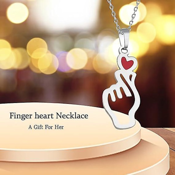 BTS Halsband Presenterar För Flickor Kvinnor, BTS Kpop Halsband Presenterar Smycken Finger Hjärta Kärlek Hänge Halsband BTS Varor Smycken Present