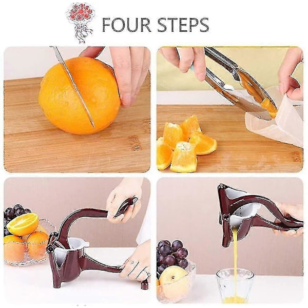 Citronpress Juicepress Manuell Press - Handpress i Rostfritt Stål