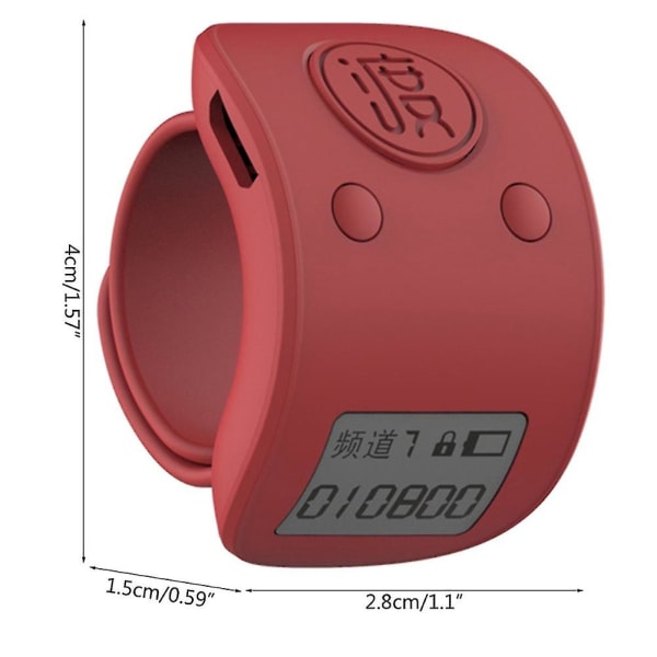 Mini Digital Lcd Elektronisk Finger Ring Hand Tally Counter 6 Siffror Uppladdningsbara Räknare Clicker-bl