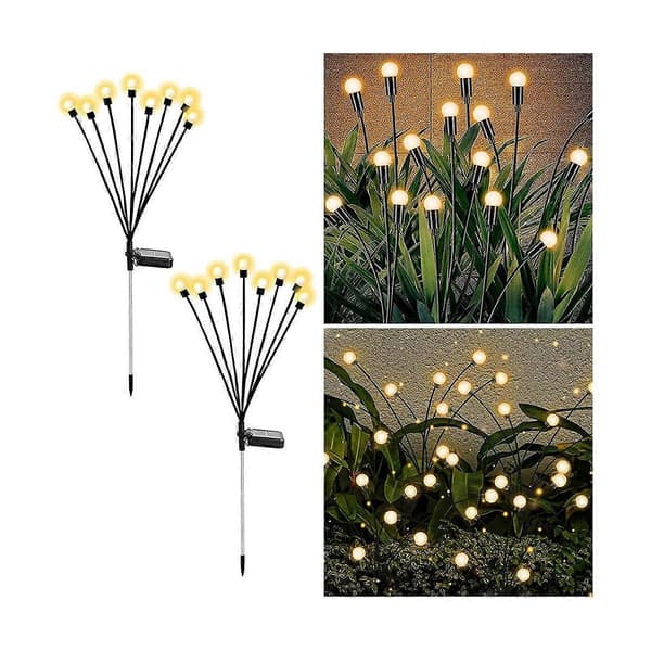 Solcelle Hagelys, Oppgradert 8LED Firefly Lys Solcelle Utendørs Vanntett, Svingende Lys Dekor